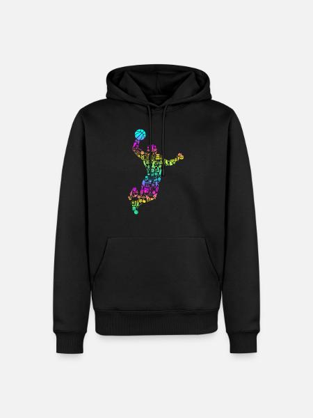 Basketbal Calligram Picture Poem - Mannen Premium Bio hoodie - zwart