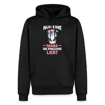 Mama Mutter Muttertag Pinguinmama Pinguin - Männer Premium Bio Hoodie - Schwarz - Vorne - Nico (187cm)