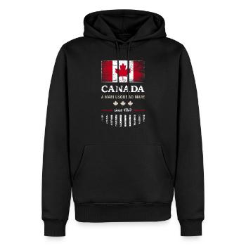 Canada Fahne Kanada Nordamerika Maple Leaf Flagge - Männer Premium Bio Hoodie - Schwarz - Vorne - Nico (187cm)