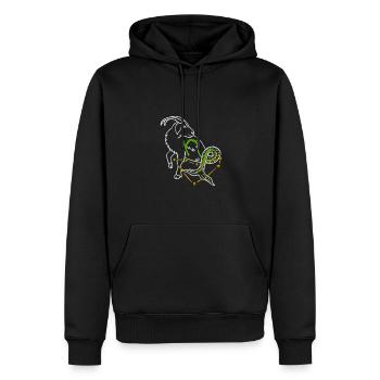 Steinbock - Männer Premium Bio Hoodie - Schwarz - Vorne - Nico (187cm)