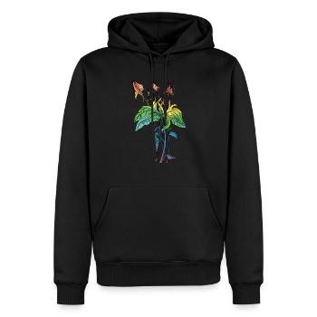 Fleur - Sweat à capuche Premium bio Homme - noir - Devant - Nico (187cm)