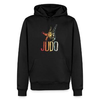 Vintage Judo Retro Judoka - Männer Premium Bio Hoodie - Schwarz - Vorne - Nico (187cm)