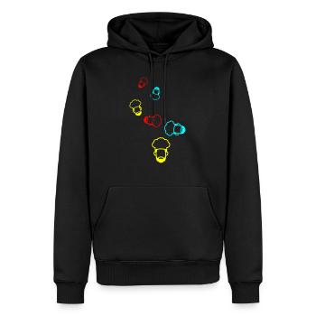 Symbole de l’icône du chapeau de cuisine - Sweat à capuche Premium bio Homme - noir - Devant - Nico (187cm)