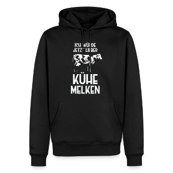Landwirtschaft Landwirt Traktor Trecker Farm Bauer - Männer Premium Bio Hoodie - Schwarz - Vorne - Nico (187cm)