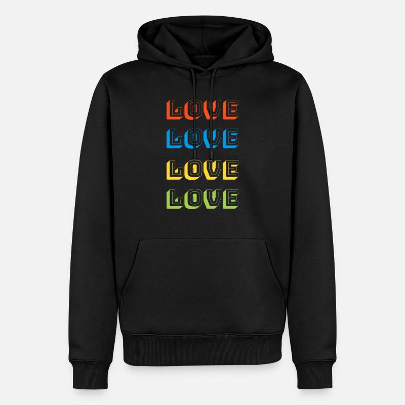 Love - Sweat à capuche Premium bio Homme - noir