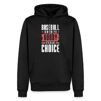 Baseball Hobby - Men’s Premium Organic Hoodie - black - Front - Nico (187cm)