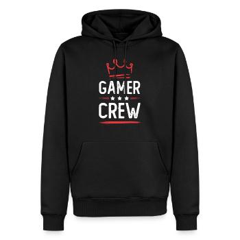 Équipage de joueurs - Sweat à capuche Premium bio Homme - noir - Devant - Nico (187cm)