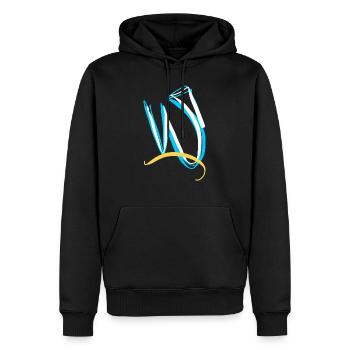 Funny W - Men’s Premium Organic Hoodie - black - Front - Nico (187cm)