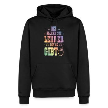 Allerbester Lehrer - Männer Premium Bio Hoodie - Schwarz - Vorne - Nico (187cm)