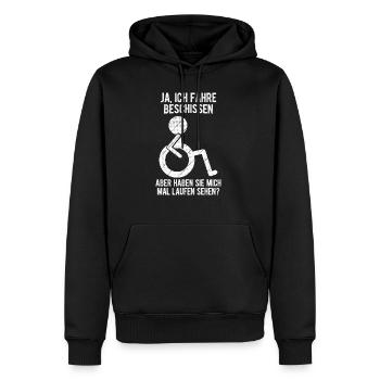 Ja ich fahre beschissen - Aber Haben Sie mich mal - Männer Premium Bio Hoodie - Schwarz - Vorne - Nico (187cm)