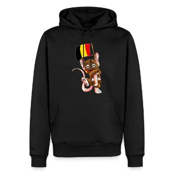 Belgien Fan Maus - Männer Premium Bio Hoodie - Schwarz - Vorne - Nico (187cm)