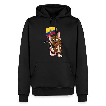 Ecuador Fan Maus - Männer Premium Bio Hoodie - Schwarz - Vorne - Nico (187cm)
