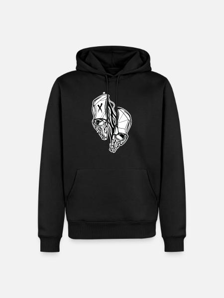 Split Skull // Illustration - Men’s Premium Organic Hoodie - black
