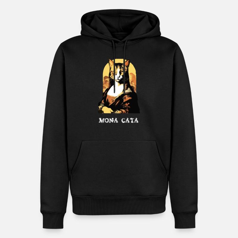 Mona cata - Sweat à capuche Premium bio Homme - noir