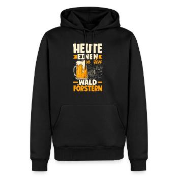 Heute einen in den Wald Förstern Biertrinker & - Männer Premium Bio Hoodie - Schwarz - Vorne - Nico (187cm)