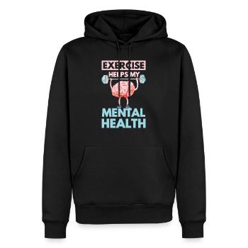 Exercise Helps My Mental Health - Männer Premium Bio Hoodie - Schwarz - Vorne - Nico (187cm)