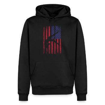 Turnen Gymnsatik US Flagge Turntrainer Sportverein - Männer Premium Bio Hoodie - Schwarz - Vorne - Nico (187cm)