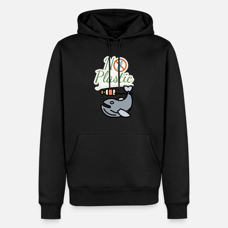No plastic - Männer Premium Bio Hoodie - Schwarz