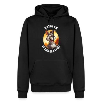 Catalan et fier de l'être - Sweat à capuche Premium bio Homme - noir - Devant - Nico (187cm)