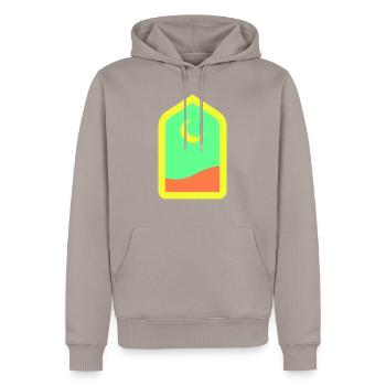 porte - Sweat à capuche Premium bio Homme - taupe - Devant - Nico (187cm)