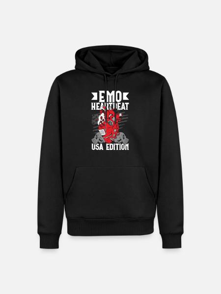Emoticon Emo Heartbeat USA Edition Emocore - Herre Premium økologisk hoodie - sort