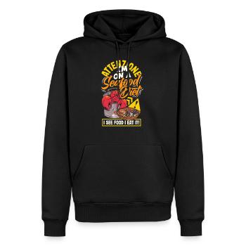 Attenzione Seafood Diet Funny Foodie Lover - Männer Premium Bio Hoodie - Schwarz - Vorne - Nico (187cm)