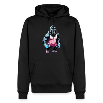 Gorilla Boxer Boxen - Männer Premium Bio Hoodie - Schwarz - Vorne - Nico (187cm)