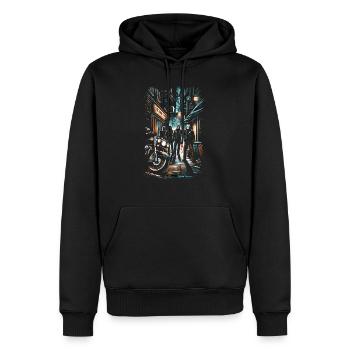Slasher's Alley Rally : le courage urbain rencontre l'horreur - Sweat à capuche Premium bio Homme - noir - Devant - Nico (187cm)