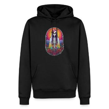 Halloween - Rock & Regenbogen - Männer Premium Bio Hoodie - Schwarz - Vorne - Nico (187cm)