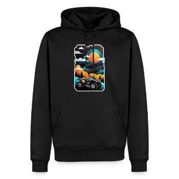 quad et tout terrain - Sweat à capuche Premium bio Homme - noir - Devant - Nico (187cm)