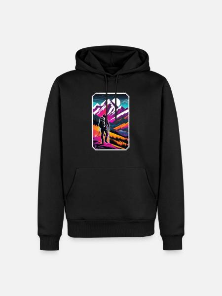 Nature & Mountain Hiking - Men’s Premium Organic Hoodie - black