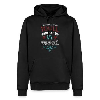 Editeur Fun School Book Lover Déclaration Dictons - Sweat à capuche Premium bio Homme - noir - Devant - Nico (187cm)