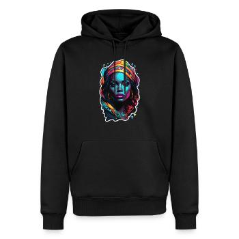 Afro Frau - Schönheit - Männer Premium Bio Hoodie - Schwarz - Vorne - Nico (187cm)