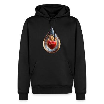 Liebe in einem Tropfen - Männer Premium Bio Hoodie - Schwarz - Vorne - Nico (187cm)