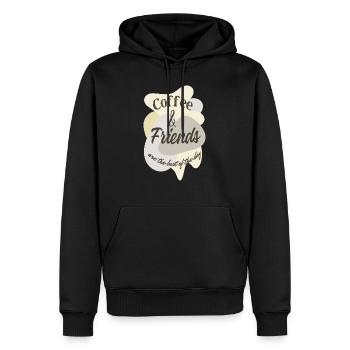 Café et amis - Sweat à capuche Premium bio Homme - noir - Devant - Nico (187cm)
