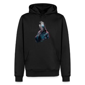Monk with Cigar - Men’s Premium Organic Hoodie - black - Front - Nico (187cm)