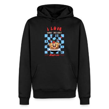 Dessert tarte aux pommes - Sweat à capuche Premium bio Homme - noir - Devant - Nico (187cm)