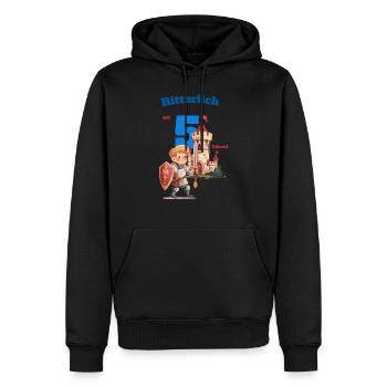 Ritterlich seit 5 Jahren - tolles Ritter Motiv - Männer Premium Bio Hoodie - Schwarz - Vorne - Nico (187cm)