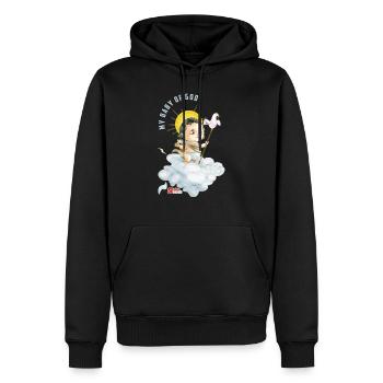 Mon Enfant Jésus - Sweat à capuche Premium bio Homme - noir - Devant - Nico (187cm)