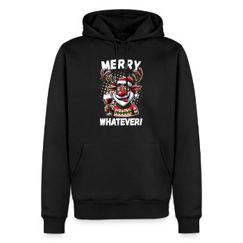 Vin de renne drôle - Sweat à capuche Premium bio Homme - noir - Devant - Nico (187cm)