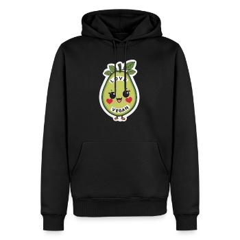 Amour végétalien - Sweat à capuche Premium bio Homme - noir - Devant - Nico (187cm)