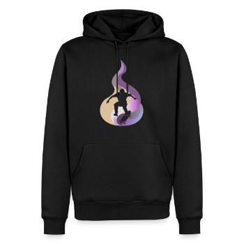 Longboard Skaten - Männer Premium Bio Hoodie - Schwarz - Vorne - Nico (187cm)
