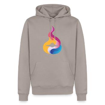 Soucoupe Ufo Scifi - Sweat à capuche Premium bio Homme - taupe - Devant - Nico (187cm)