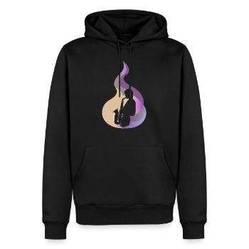 Saxophone Brass Band Musique - Sweat à capuche Premium bio Homme - noir - Devant - Nico (187cm)