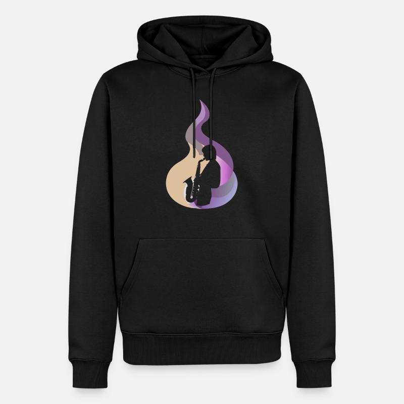 Saxophon Blasmusik - Männer Premium Bio Hoodie - Schwarz