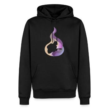 Gitarrist Hardrock - Männer Premium Bio Hoodie - Schwarz - Vorne - Nico (187cm)