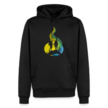 Wandern Wanderer - Männer Premium Bio Hoodie - Schwarz - Vorne - Nico (187cm)