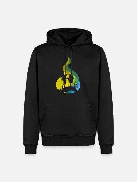 Wandern Wanderer - Männer Premium Bio Hoodie - Schwarz