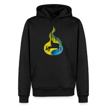 Klavier Musikschule Instrument - Männer Premium Bio Hoodie - Schwarz - Vorne - Nico (187cm)