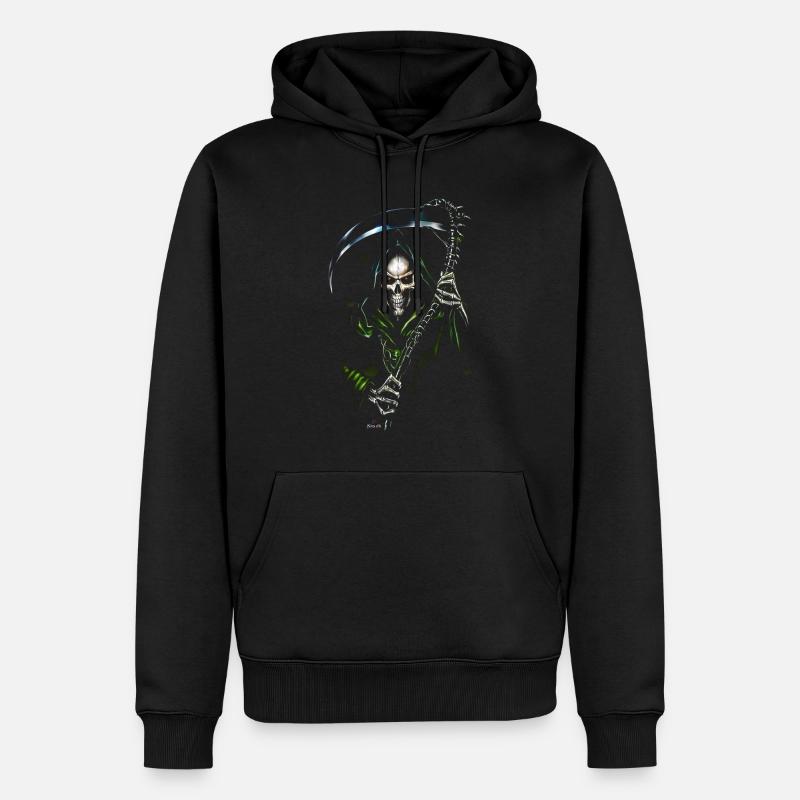 23F 0016 b - Männer Premium Bio Hoodie - Schwarz